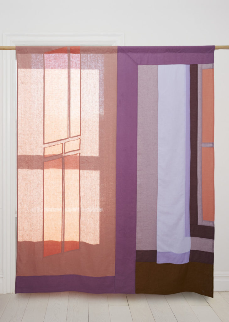 Lisha Bai, Lois' Light, linen pieced fabric, 84" x 67", 2023