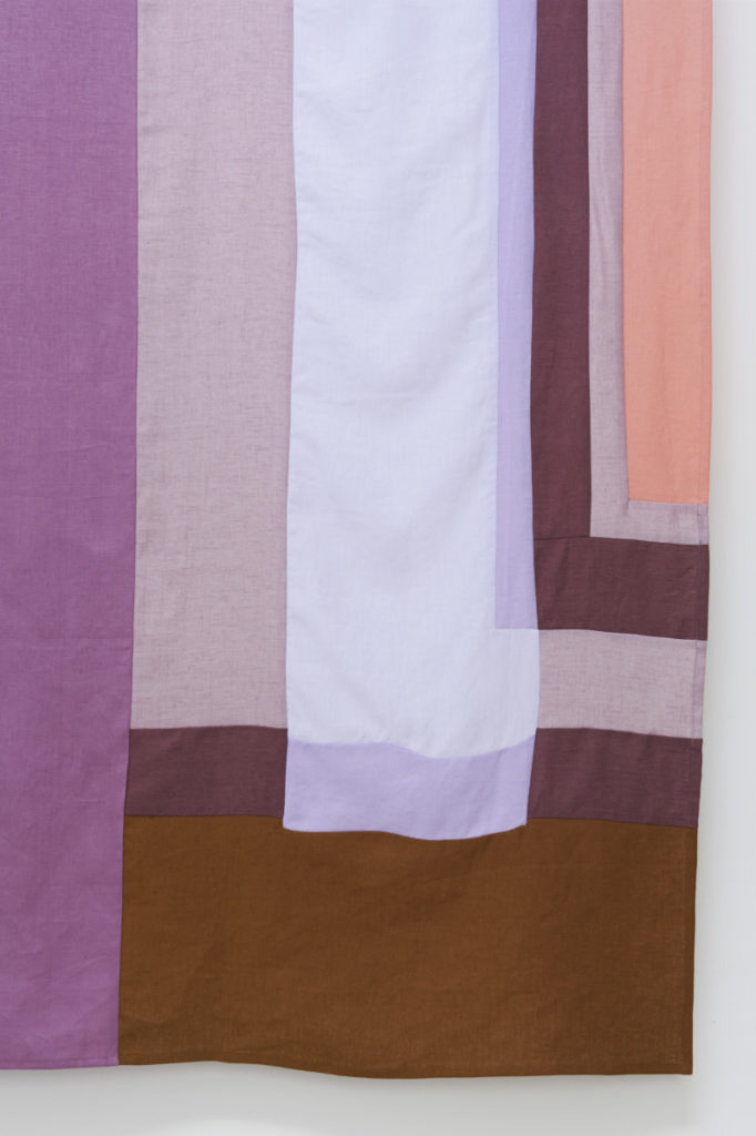 Lisha Bai, Lois' Light (detail), linen pieced fabric, 84" x 67", 2023